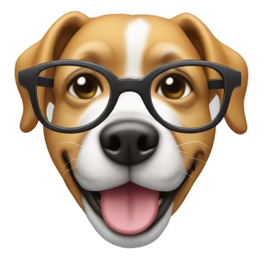 dog dabbing with glasses on sticker