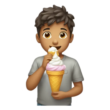 Niño tomando helado sticker
