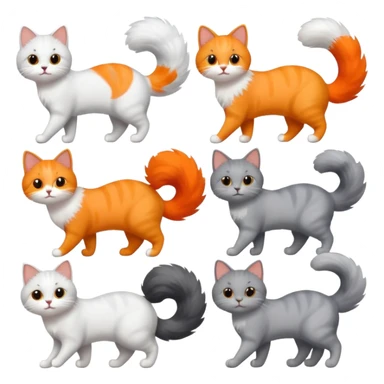 Cats with Fluffy Tails sticker