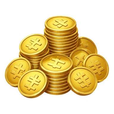 lots of coins, chinese sticker