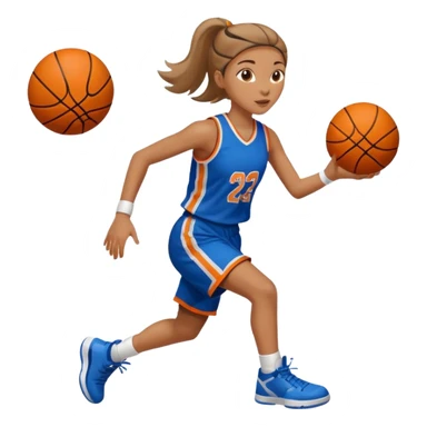 basketball playing girl sticker