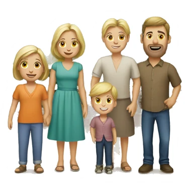 Caucasian family in a market sticker