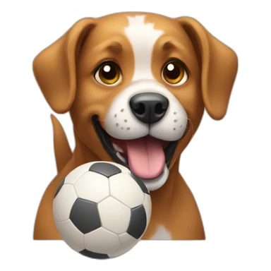 dog with a ball sticker