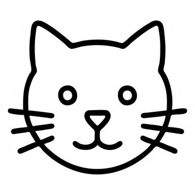 A cat face with whiskers and pointy ears sticker