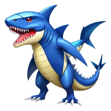 Shiny Exotic Colorful epic Sharpedo-Garchomp-Koraidon-Fakémon-hybrid-creature (full body)  sticker