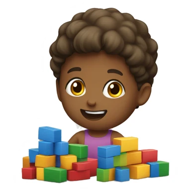 Kids playing with blocks sticker