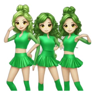 Dance-girls-kpop-team-green sticker