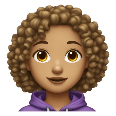 Curly hair lightskin teenager girl sticker