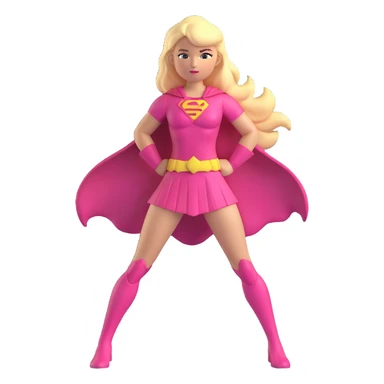 superhero girl with blonde hair and pink outfit sticker