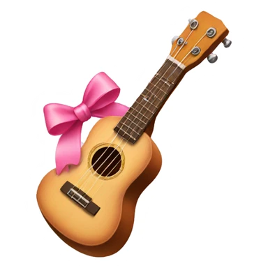 Ukulele with a pink bow sticker