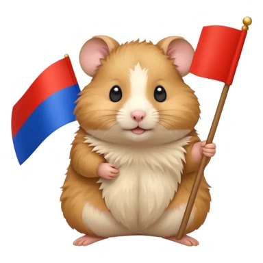 a hamster holding a Russian flag emoji sticker