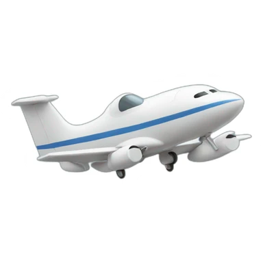 Flying aeroplane in animation  sticker