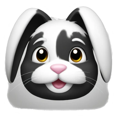 Black and white bunny sticker