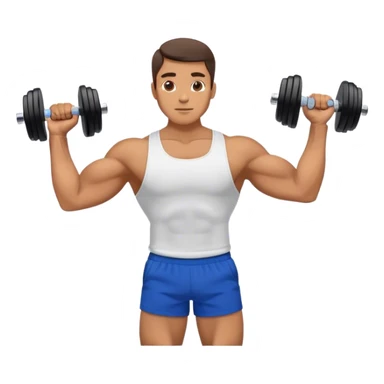 man with blue shorts doing dumbbell lateral-raise (T-pose) side-deltoid exercise sticker