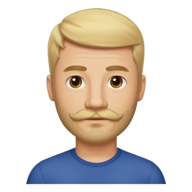 short blond hair clean cut mustache and beard 5ft 9 140lbs titian sticker