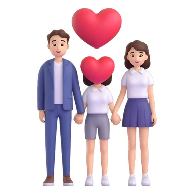 An in love couple with a heart above them, enjoy style sticker