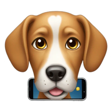 dog with smartphone sticker