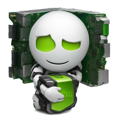 emoji hugging an NVIDIA gpu sticker
