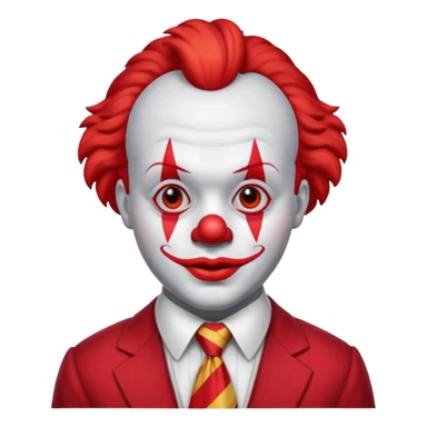 Clown with oversized red tie sticker