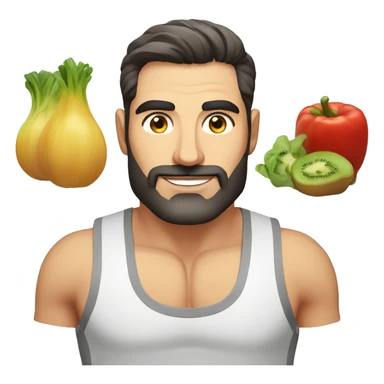 attractive and healthy nutritionist, ripped, stylish armenian man, portrait close up sticker