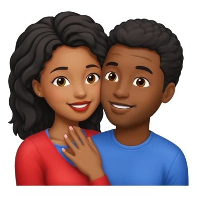 Black girl and black guy kissing  sticker