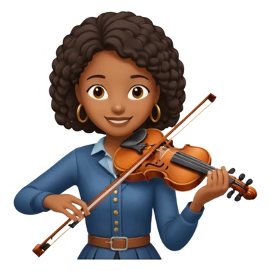 black girl playing violin sticker