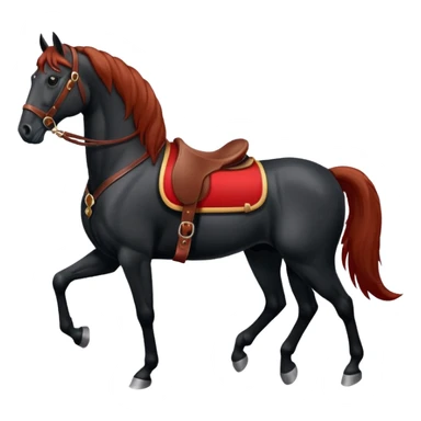 Black horse with red saddle  sticker