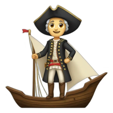 cristopher columbus full body in a ship sticker