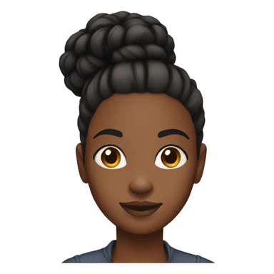 black girl with bun and edges sticker