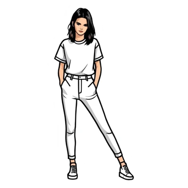 Kendall Jenner, fashion icon, stylish pose sticker