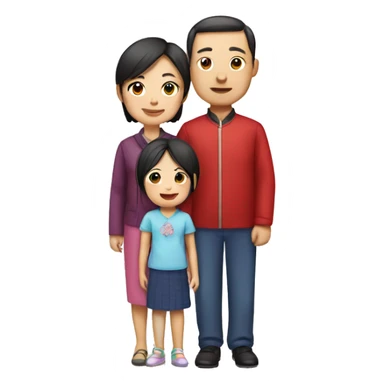 Chinese family with one daughter sticker