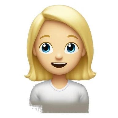 talking blond child with speech bubble near sticker