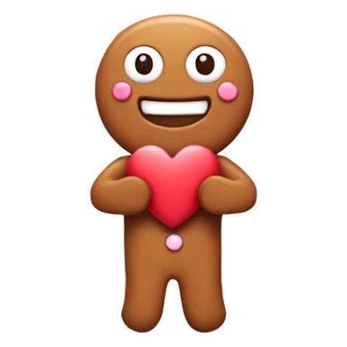 Gingerbread man holding love heart sticker