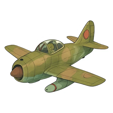 ghibli style fighter jet sticker