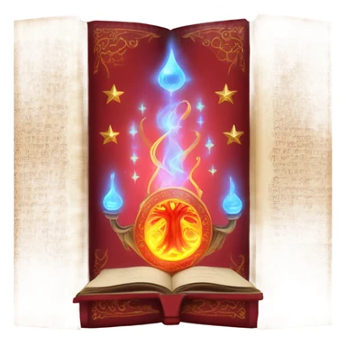 red magical elemental book sticker