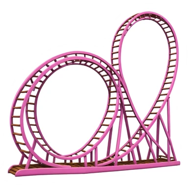 Roller coaster in pink  sticker