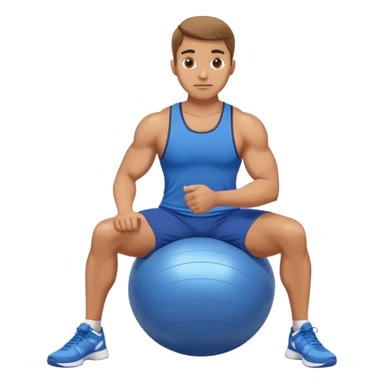 fit man with blue shorts stability ball exercises sticker