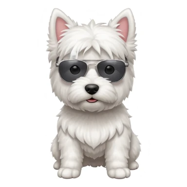 Westie Dog with sunglasses sticker