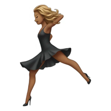 Woman with long hair dancing in high heels sticker
