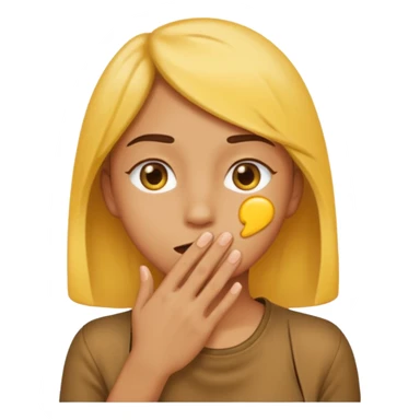 whispering emoji: hand on side of mouth looking behind sticker