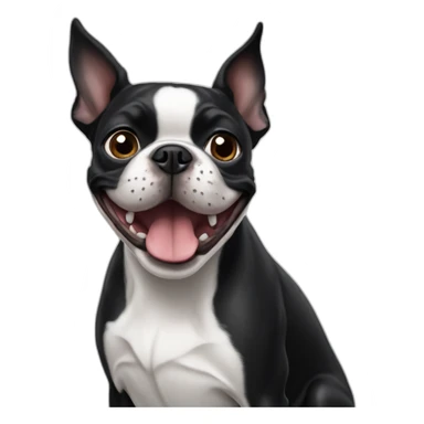 happy boston terrier sticker