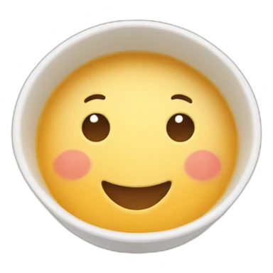 bowl of soup with little smiles inside sticker