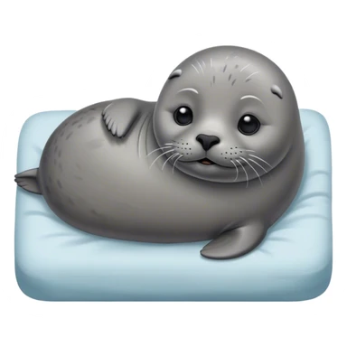 A lazy seal in bed dreams of a vacation in Paris. sticker