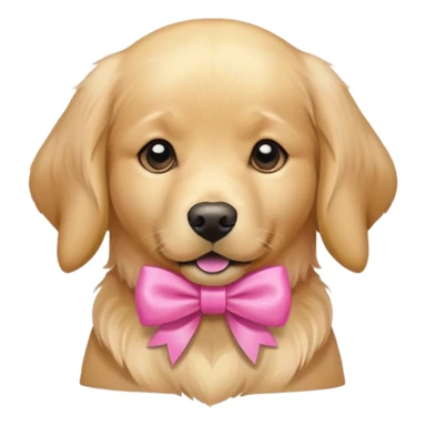 Golden retriever with pink bow sticker