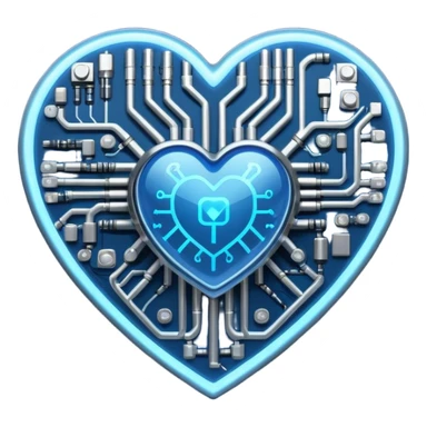 technology themed heart sticker