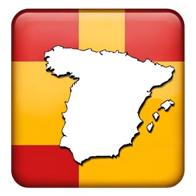 simple map of Spain (the country) in red and yellow emoji sticker