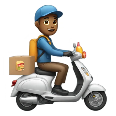 Food Delivery boy on scooter sticker