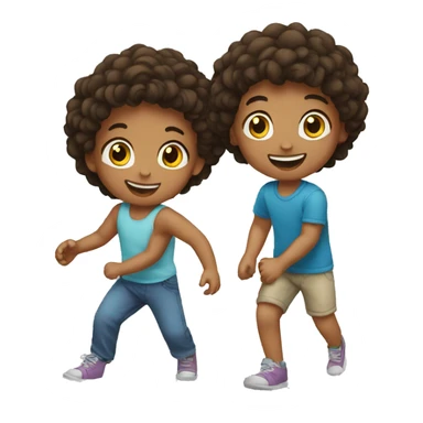 2 kids playing sticker