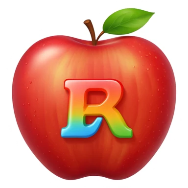 apple with colorful vitamin letters A B C around sticker