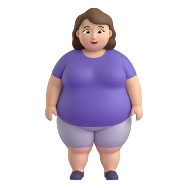 chubby white woman with brown hair, friendly expression sticker